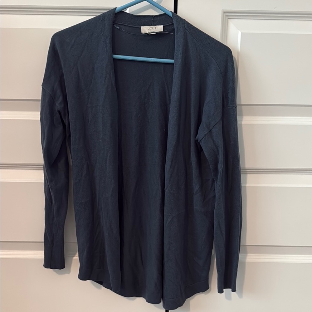 LOFT Navy Open Front Cardigan